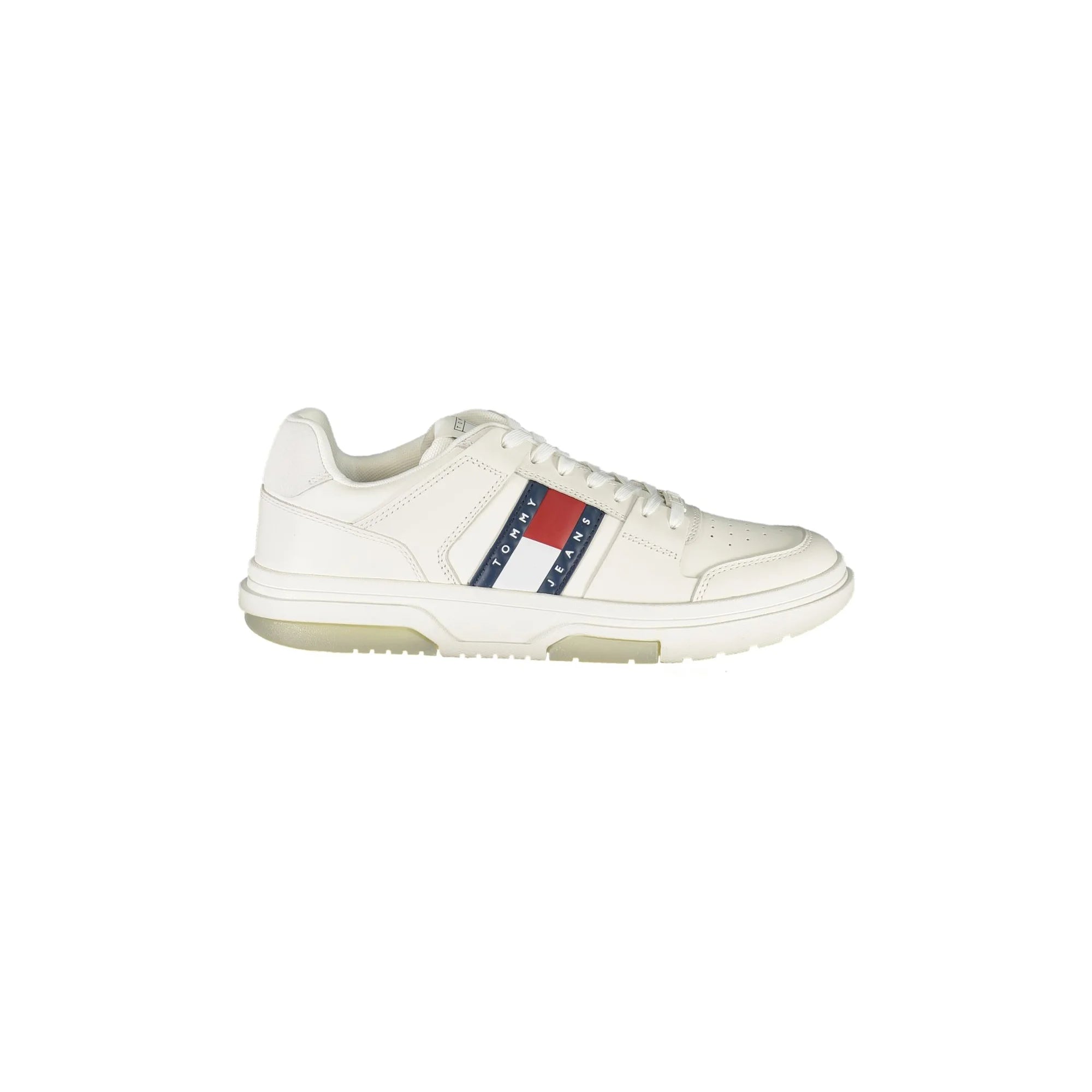 TOMMY HILFIGER Scarpe Sneakers Uomo Bianche con Dettagli a Contrasto Bianco - foto prodotto